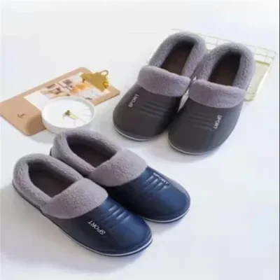 New plush cotton slippers for women, indoor anti-slip for winter, home floor, warm for home use, couple, and men 22166