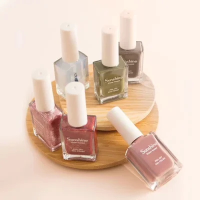 10ml rectangular nail polish bottle with logo printing, color spraying and electroplated brush nail polish cap