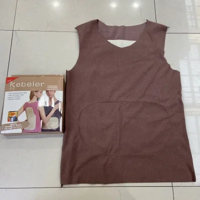 Double-sided fleece men's seamless patch thermal vest with fleece underwear for tummy and back protection, and a base vest