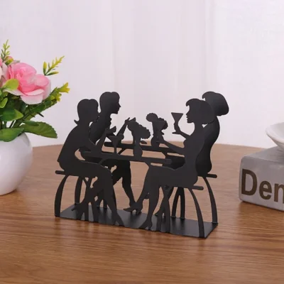 حامل مناديل معدني بسيط، حامل مناديل على شكل طاولة، قطعة عرض يدوية منزلية مجوفة مبتكرة