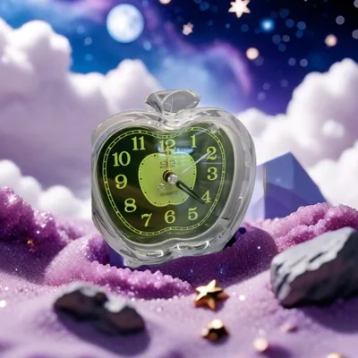 ساعة حائط صغيرة ومدمجة بتصميم متكامل، مفصل حي منحني نحاسي، براعة رائعة، وظيفة إنذار قوية، ديكور منزلي بسيط وعصري، ساعة منبه، ساعة منبه صغيرة، ساعة حائط