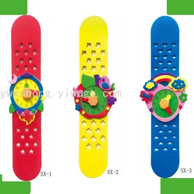EVA adhesive watch, kindergarten handmade DIY material package, cartoon animal children's watch factory direct sales