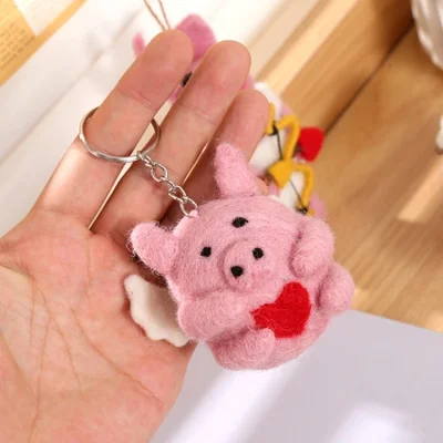 المعلقات المصنوعة يدوياً من الصوف، المعلقات دمية الخنزير الطائر ثلاثية الأبعاد، المعلقات حقيبة الإبداعية، المعلقات لطيف للبيع المباشر