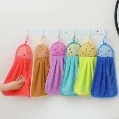 مناشف يد من الصوف المرجاني، مناشف تنظيف مطبخ سميكة مثبتة على الحائط، مناشف إعلانية للهدايا