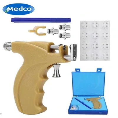 أداة ثقب الأذن الحصرية عبر الحدود: مسدس مسمار غير مؤلم للأذن، مجموعة أدوات ثقب الأذن، مسدس ثقب من الفولاذ المقاوم للصدأ، مسدس مسمار الأذن