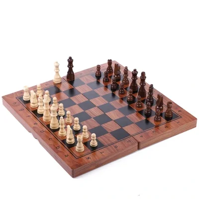 Magnetic solid wood chess foldable cross-border exclusive puzzle and competitive tabletop game manufacturer direct sales and wholesale