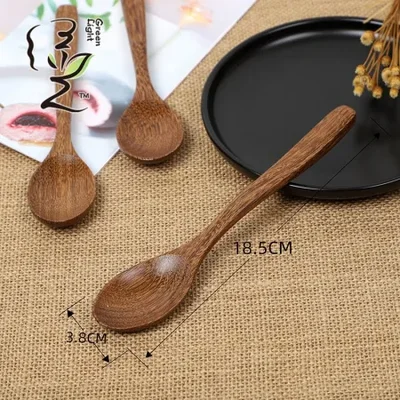 ملعقة كبيرة مدببة من خشب جناح الدجاج على شكل خاص 18.5 × 3.6 سم، ملعقة قهوة، ملعقة توابل وعاء ساخن، ملعقة صغيرة، ملعقة قياس خاصة لشاي الحليب وتوابل العسل