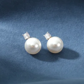 أقراط من الفضة الإسترليني على شكل إبرة فاخرة من اللؤلؤ الأقلية للسيدات أقراط أذن مزاجية متطابقة تمامًا مع حلقات أذن ذات تصميم متقدم