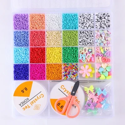 حقيبة مصنوعة يدويًا للفتيات مطرزات بالخرز للأطفال، وسوار قلادة على شكل لعبة ذكاء الطفل، وخرز خيطي