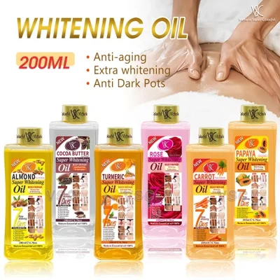 إصلاح وتفتيح التجارة الخارجية لمدة 7 أيام من زيت VC العطري للترطيب وإزالة حجب خطوط الطول وزيت الكركم العطري لتدليك كامل الجسم وزيت تدليك اللوز 200 مل