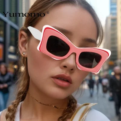 2024 New women's cat-eye sunglasses, women's personalized UV protection sunglasses, fashionable cross-border sunglasses