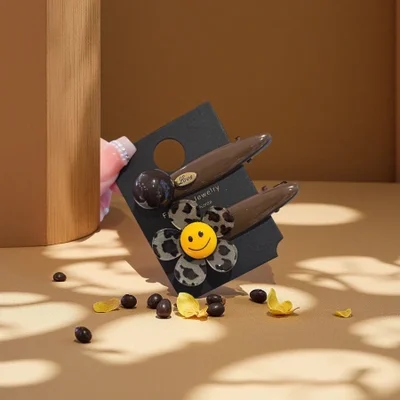 مشبك عباد الشمس، مشبك شعر كرتوني لطيف، إكسسوار شعر عصري للطالبات، مشبك وردي