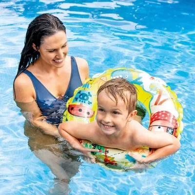 intex 59242 Inflatable swimming ring water toy Cross-border transparent set Swimming ring is a must-have for swimming