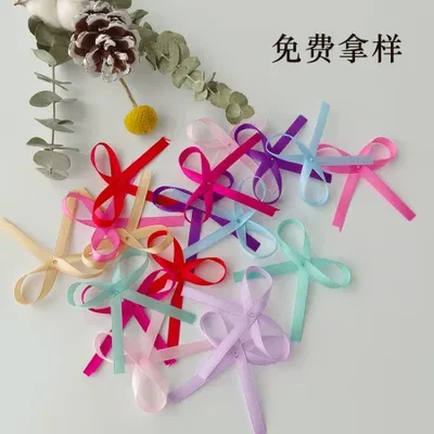 Wholesale semi-finished handmade bow bra and underwear accessories mini polyester double-ear bow fabric hair clips