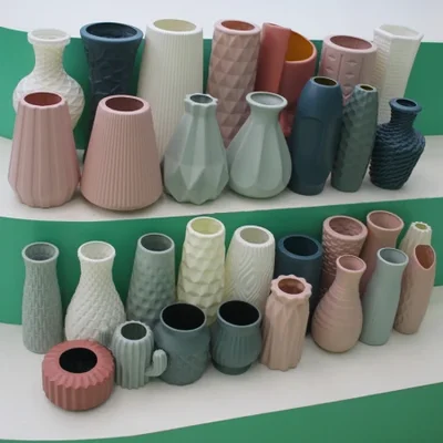 مزهرية بلاستيكية مضادة للسقوط، تنسيق زهور مجففة، مزهرية بلاستيكية مائية، ديكور غرفة المعيشة مبتكر ومنعش