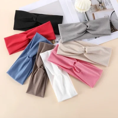 عصابة شعر رياضية لليوجا الأوروبية والأمريكية ذات لون سادة محبوكة بخيوط رفيعة، عصابة رأس بسيطة للسيدات، عصابة رأس، عصابة رأس رياضية