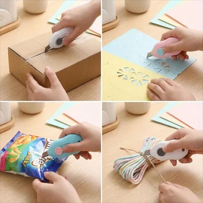 A small cartoon mini express delivery knife with a high appearance level, a portable knife, and a small knife for opening boxes and unpacking packages in the office