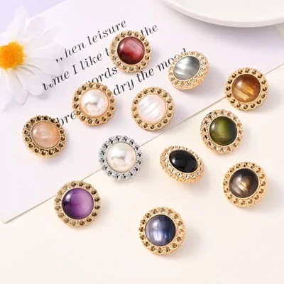 High-end round, colorful, pearlescent button pajamas, coats, sweaters, knitted cardigans, outerwear, versatile decorative buttons