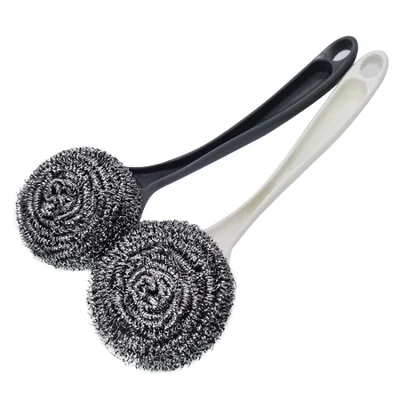 Pot brush, steel wire brush, household with handle cleaning ball, dishwashing brush, pot steel wire ball, kitchen and household, non-damaging to POTS wholesale