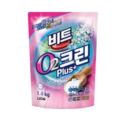 Free shipping wholesale of Korean imported clothing detergent, stain remover, cleaning agent BEAT, baking soda and color bleach powder 1.4kg