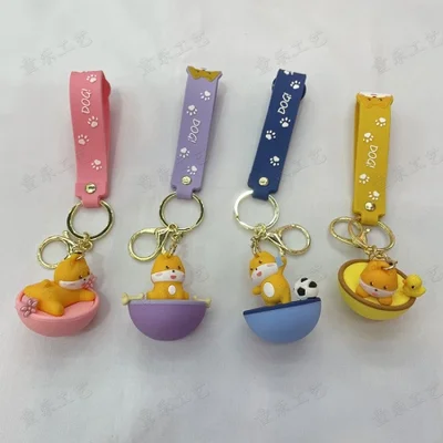 Creative unbreakable doll, little Shiba Inu, dog keychain doll, girlish car key pendant, student schoolbag pendant