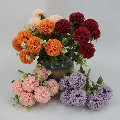 7-head artificial flowers, lucky balls, wedding home decoration, hydrangea bouquets, shooting props, ornaments, silk flowers, artificial flowers wholesale