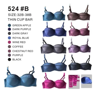 For export to Europe, America and Africa, large women's sexy bras with anti-lace edges, solid color without prints and small diamonds in the middle