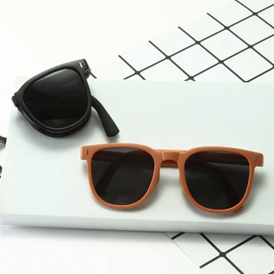 New children's folding sunglasses, outdoor silicone UV-resistant soft rubber sunglasses, and polarized sunglasses for boys and girls