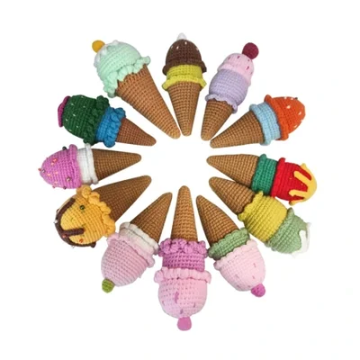 البيع بالجملة للآيس كريم المحاكي الصوفي الجديد عبر الحدود، وأقماع الآيس كريم النقية المصنوعة يدويًا، وشماعات الآيس كريم والزخارف