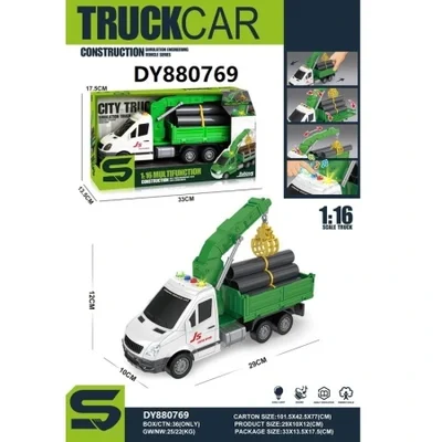 1:16 أنبوب مياه بالقصور الذاتي/الخشب/سيارة نقل لإدارة الطرق مع الضوء والموسيقى وضغط الهواء، لعبة سيارة بالقصور الذاتي للأطفال، سلعة صغيرة ممتعة للأطفال، متينة وآمنة