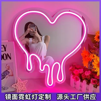 أضواء النيون المضيئة بالمرآة للديكور الداخلي الأكثر مبيعًا على أمازون لأجواء الحفلات، وأضواء النيون المصنوعة خصيصًا