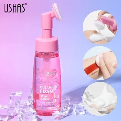 USHAS cross-border hot spot rose Facial Cleanser Foam mousse Deep Cleansing with brush head Cleanser