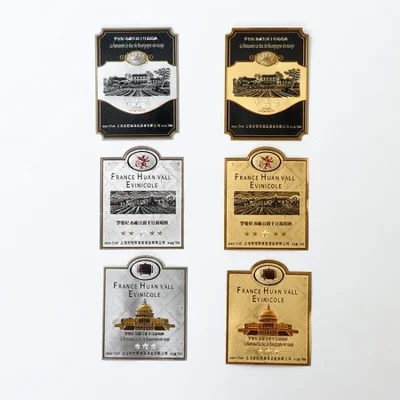 شعار إبداعي مطبوع بالألوان الرجعية، ملصقات نبيذ من رقائق الذهب والفضة، ملصقات نبيذ ومشروبات روحية مخصصة، شحنة من قطعة واحدة