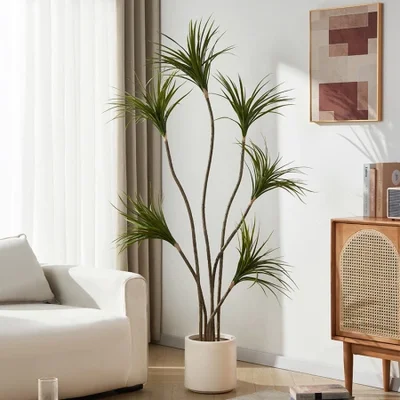 Yihui Artificial Green Plant, Thousand-year-old tree, large floor-standing potted indoor landscaping plant, Bionic Dragon's Blood Tree, living room artificial tree