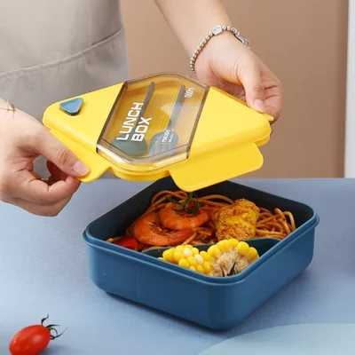 Bento box, microwave oven heating, compartments, lunch box, food-grade Japanese light meal box for office workers, daily household goods