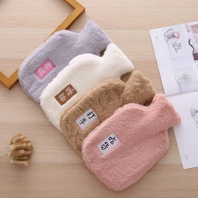 كيس الماء الساخن مع تعبئة الماء، كيس الماء الساخن مع تدفق الماء، جهاز تدفئة اليد، جهاز تدفئة اليد الكرتوني المقاوم للانفجار، حقيبة قماش قطيفة كبيرة لتدفئة اليد