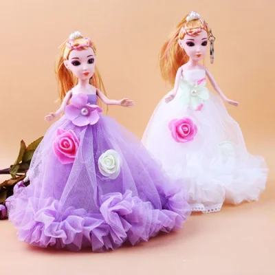 دمية فستان زفاف كبيرة عصرية مقاس 30 سم مع ذيل، دمية مشوشة، أفضل صديق، هدية عيد ميلاد إبداعية للأطفال لعيد الأطفال