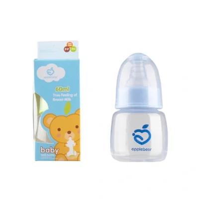 زجاجة عصير Apple Bear Newborn PP ذات القطر القياسي الصغيرة والأدوية وغطاء زجاجة ماء 60 مل من المصنع بالجملة