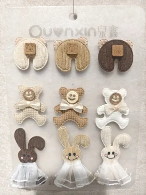 إكسسوارات Quanxin، ملابس قماشية ذاتية الصنع، قبعات، جوارب، تصميم إكسسوارات، زخارف مصنوعة يدويًا، وسائد يابانية وكورية، قبعات، أقواس الدب، آذان أرنب مستديرة، ألعاب معلقة على شكل رسوم متحركة من قماش الشاش، ألعاب ملابس Quanxin، قماش قطني، شاش
