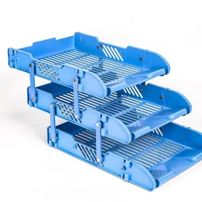 وحدة تخزين بلاستيكية منزلقة مكونة من طبقتين/ثلاث طبقات وصينية ملفات قابلة للطي لمواد الأنشطة المكتبية