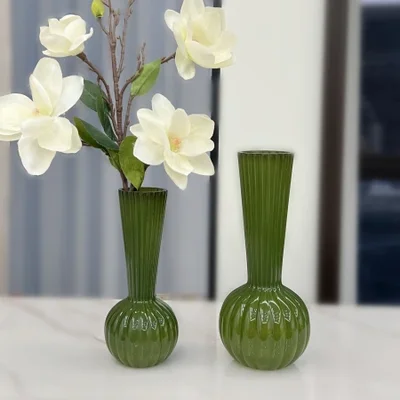 Ins-style European-style simple, niche, creative, light luxury and high-end dining and living room decoration, hydroponic flower arrangement glass vase