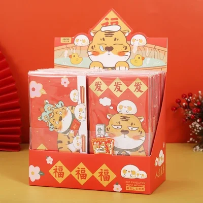 مظروف أحمر لعام 2022 إبداعي جديد على شكل نمر، مظروف أحمر محظوظ للعام الجديد شخصي ZF2717، مغلف أحمر لعيد الميلاد