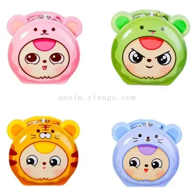 Kindergarten gift: Cute cartoon animal piggy bank for children, new tinplate lockable coin jar