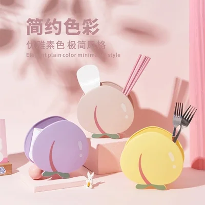 حامل قلم خوخ مبتكر جديد، دلو تخزين مكتبي لطيف للطلاب، دلو تخزين قرطاسية متعدد الوظائف للفتيات، بيع بالجملة بسعة كبيرة