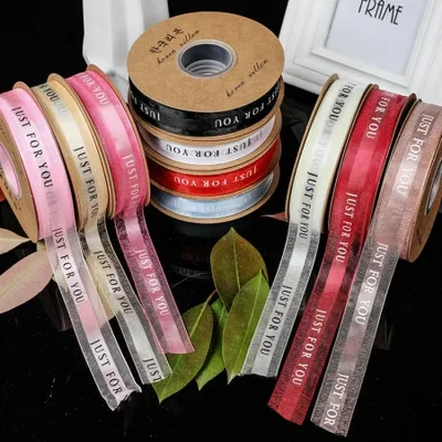 Factory wholesale 2.5cm flower packaging ribbons, birthday cake gift ribbons, bow ribbons, webbing, English ribbons