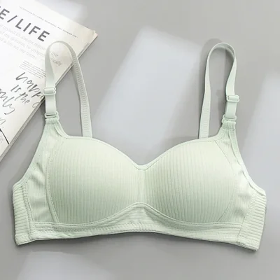 Side-retraction anti-sagging underwear for women without underwire, college and high school girls' bra, small chest gathering pure cotton bra