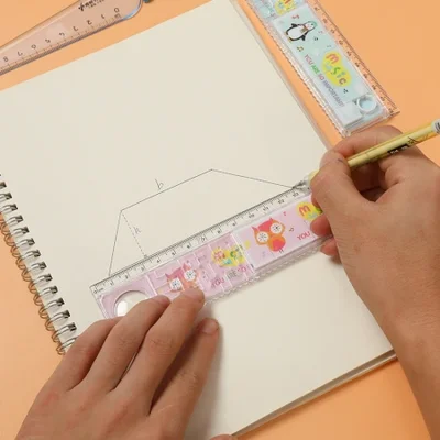 مسطرة متاهة متعددة الوظائف، ألعاب تعليمية إبداعية لطلاب المدارس الابتدائية، مسطرة كرة دوارة، عدسة مكبرة، مسطرة مستقيمة، مسطرة شبكية متموجة