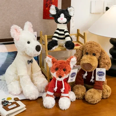 New cross-border hoodie, fox plush toy, Lox series, cute German cat doll, children's birthday gift