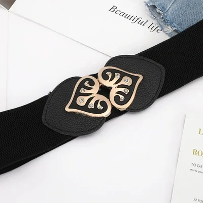 معطف نسائي مزخرف على شكل حزام فستان واسع سترة بسيطة ومتعددة الاستخدامات سترة سفلية فضفاضة وضيقة حزام خارجي أسود