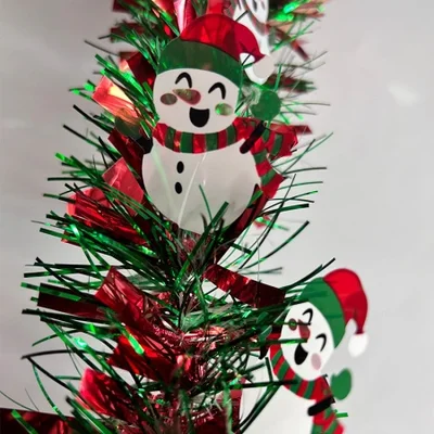 Cross-border special Christmas decoration ribbons, Christmas tree decorations, walking sticks, snowmen, little bears, atmosphere, scene arrangements, and wool ribbons